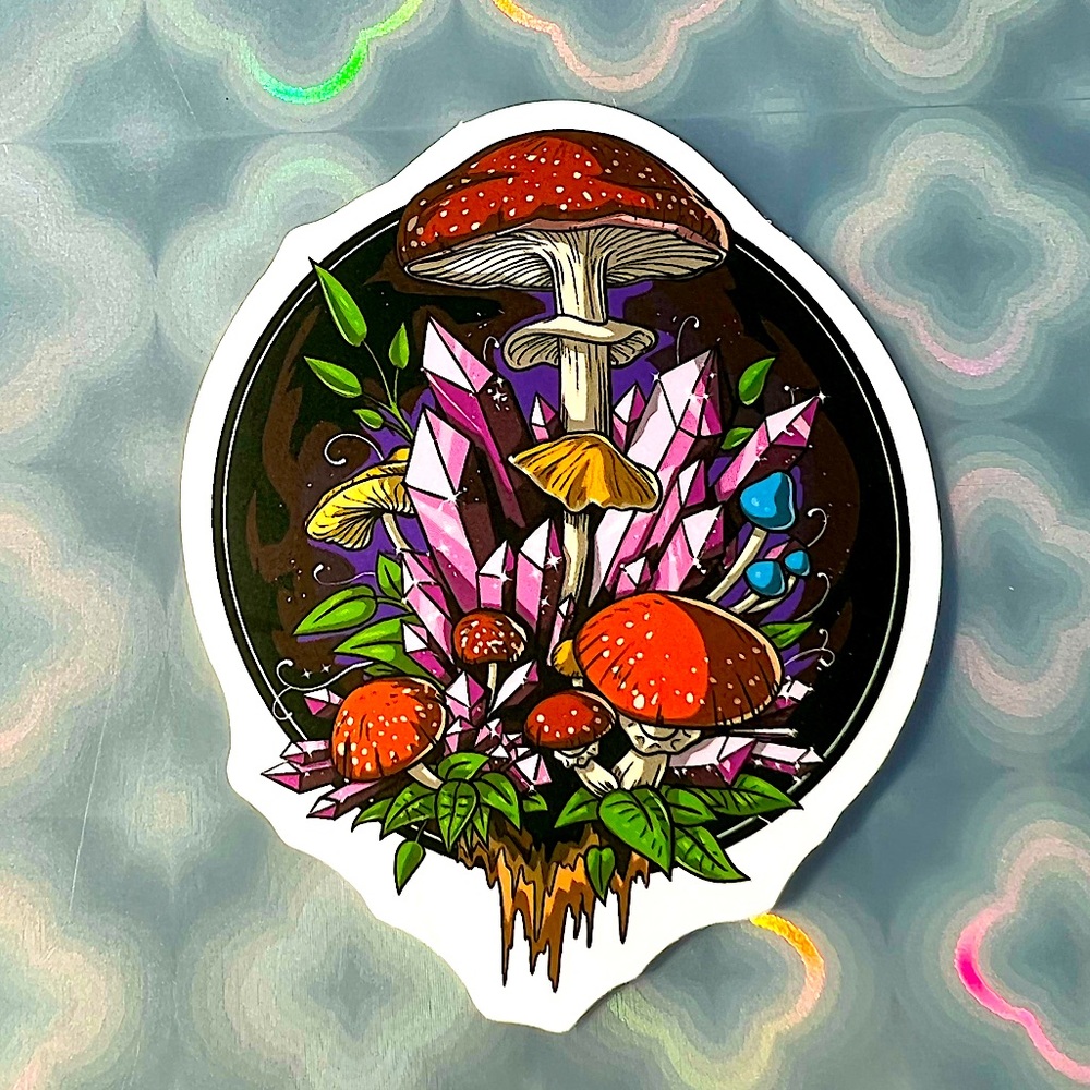 Magic Mushroom Shrooms Nature Art Accent Decor Single Waterproof Sticker